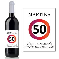 Etiketa na víno 0,75l  - přání k narozeninám NA220003