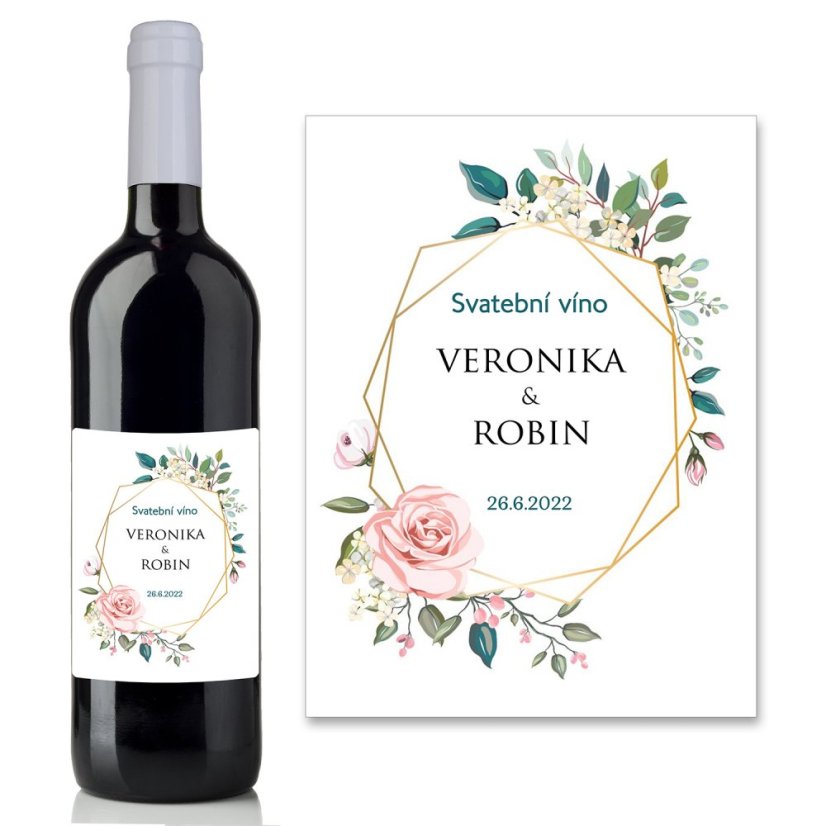 Svatební etiketa na víno 0,75l - SE220043