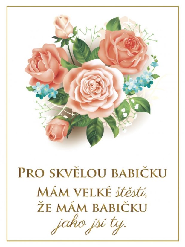 Víno pro pro skvělou babičku - motiv růže 0,75L
