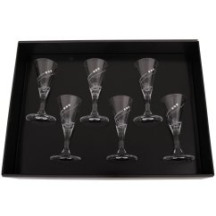 Sklenice na likér 25ml s krystaly Preciosa - stuhy 6ks