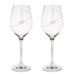 Sada 2 ks Sklenic na víno s krystaly Preciosa 360 ml - Synergy