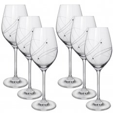 Sklenice na víno s krystaly Swarovski 360 ml - Celebration 6ks