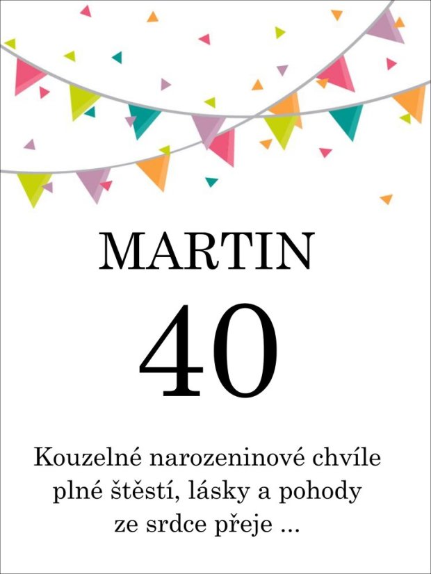 Etiketa na víno 0,75l  - přání k narozeninám NA220004