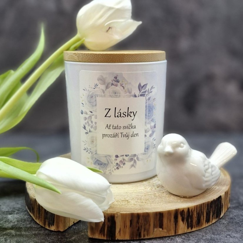 Vonná sójová svíčka s etiketou Z lásky - 200g
