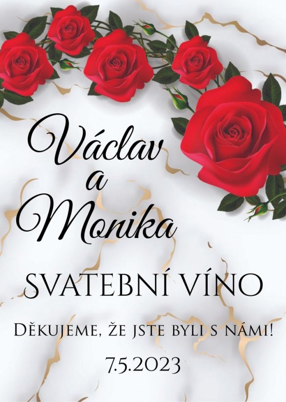 Samolepicí svatební etiketa na mini víno 0,187l - MN220002