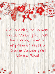 Vánoční samolepicí etiketa na víno 0,75l - VE0006