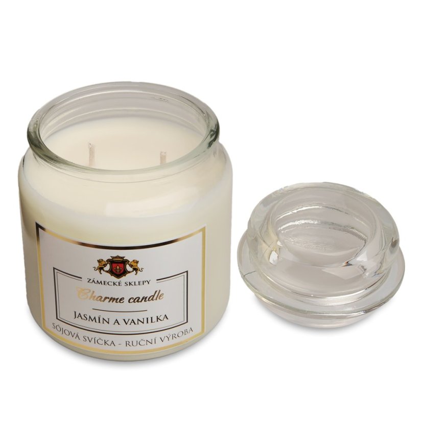 Sójová svíčka Charme Candle - Jasmín a vanilka - 410g