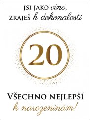 Víno s etiketou k narozeninám - bílá se zlatou ražbou