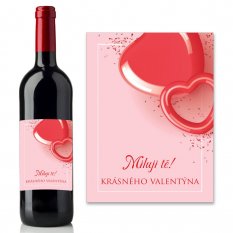 Etiketa na víno 0,75l  - přání k Valentýnu - VT220004