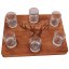 Sada šesti sklenic s krystaly Swarovski na dřevěném prkénku s Jelenem