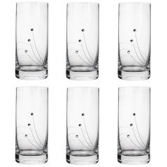 Sklenice na nealko 250 ml s krystaly Preciosa - Linie 6ks