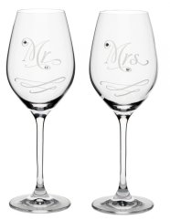Sklenice na víno s krystaly Swarovski 360 ml - pán a paní