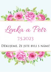 Samolepicí svatební etiketa na mini víno 0,187l - MN220001