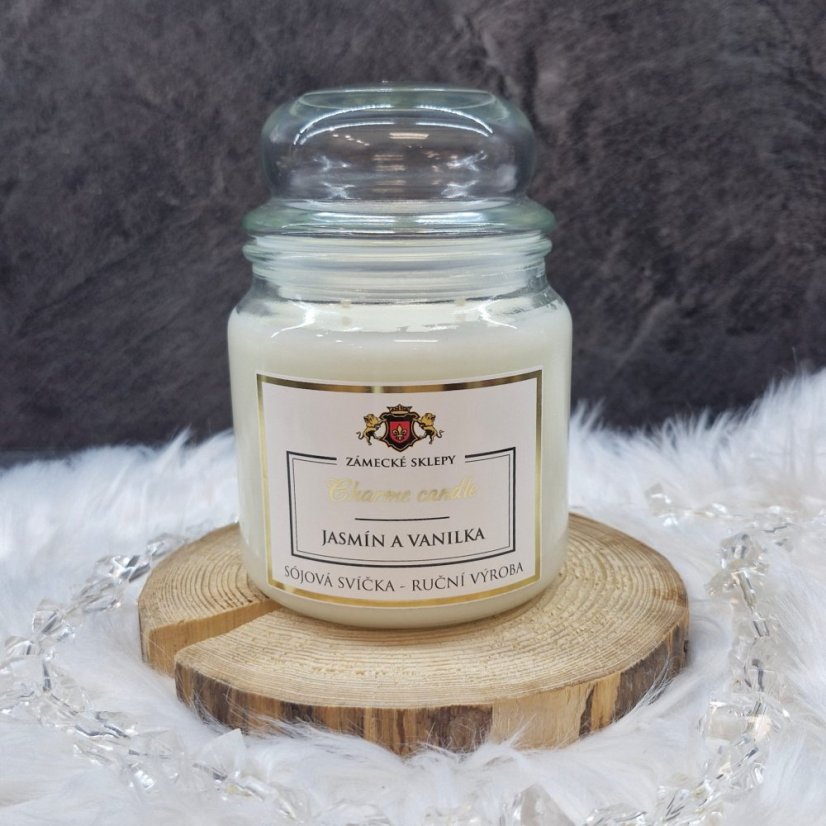 Sójová svíčka Charme Candle - Jasmín a vanilka - 410g