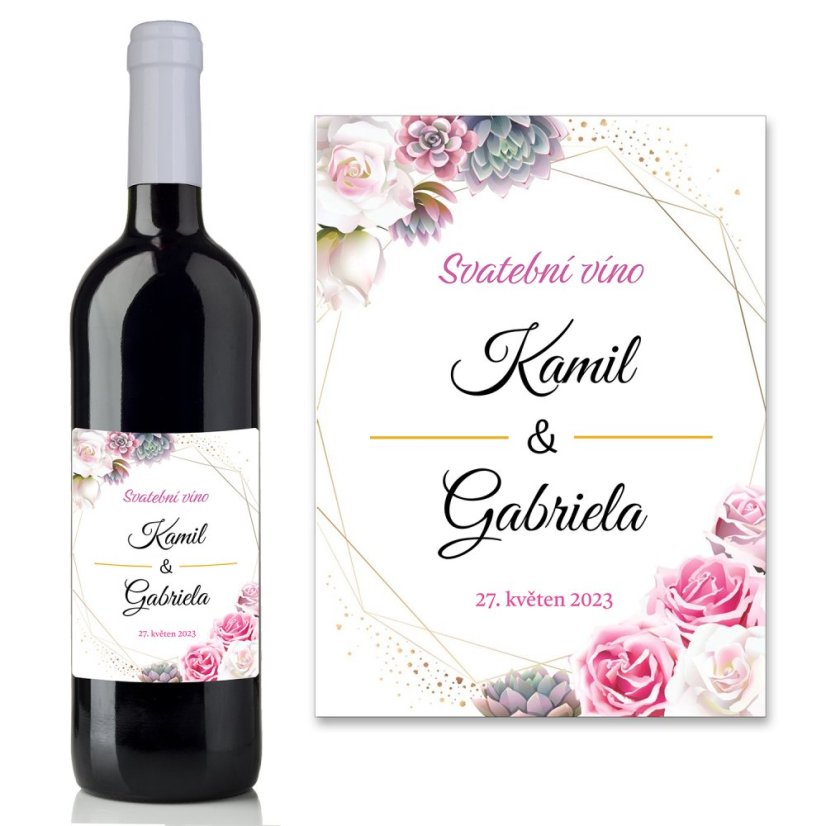 Svatební etiketa na víno 0,75l - SE220049