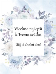 Víno 0,75l s etiketou k svátku - modrá