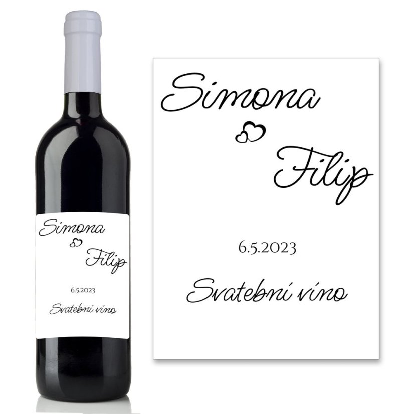 Svatební etiketa na víno 0,75l - SE220026
