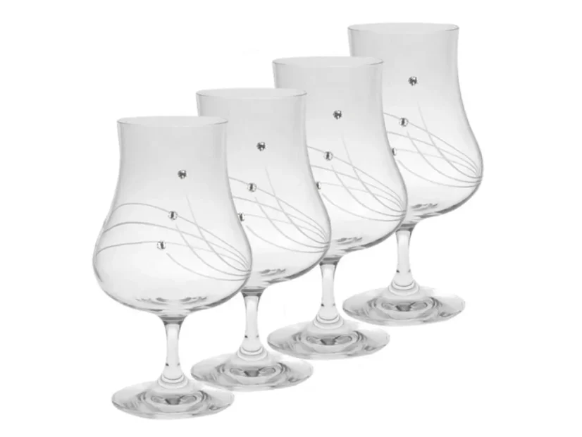 Sklenice na rum s krystaly Preciosa 220ml - Linie 4ks