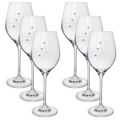 Sklenice na víno s krystaly Preciosa 360 ml - linie 6ks