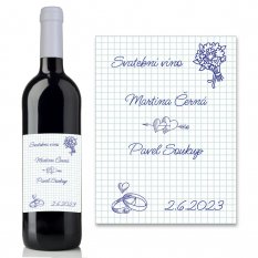 Svatební etiketa na víno 0,75l - SE220033