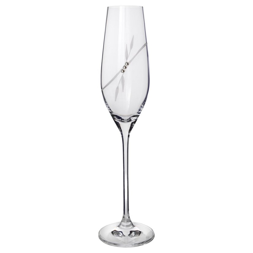 Sklenice na sekt s krystaly Preciosa 210ml - Plant 2ks