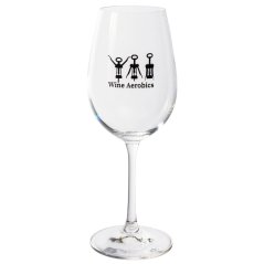 Sklenice na víno 350 ml s potiskem Wine Aerobics