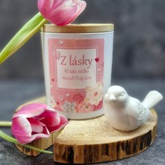 Vonná sójová svíčka s etiketou Z lásky - 200g