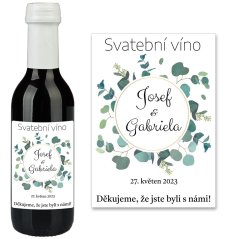 Samolepiaca svadobná etiketa na mini víno 0,187l - MN220015
