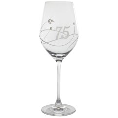 Sklenice na víno 360 ml s krystaly Swarovski - jubileum 75