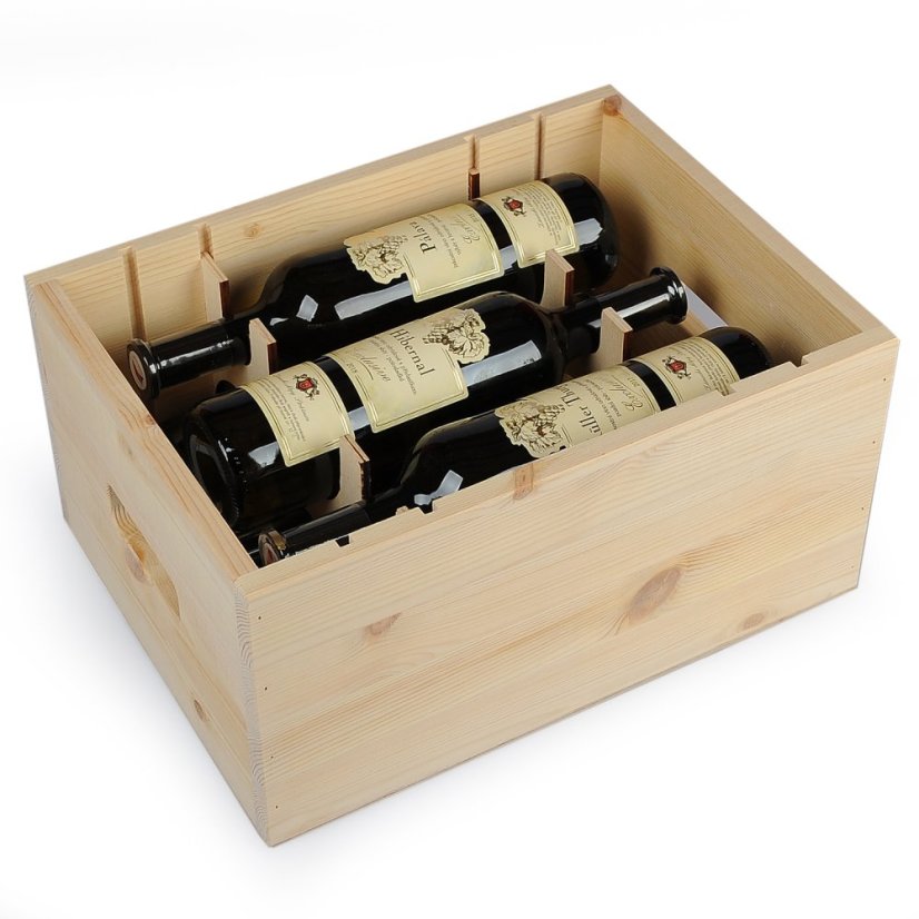 Dřevěná bedýnka na 6 láhví vína