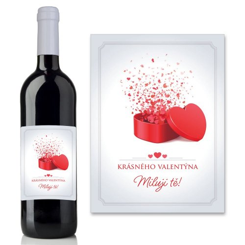 Etiketa na víno 0,75l - přání k Valentýnu - VT220001