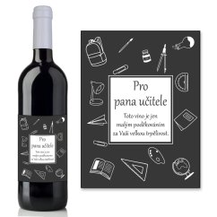 Víno 0,75l s etiketou Pro pana učitele - šedá