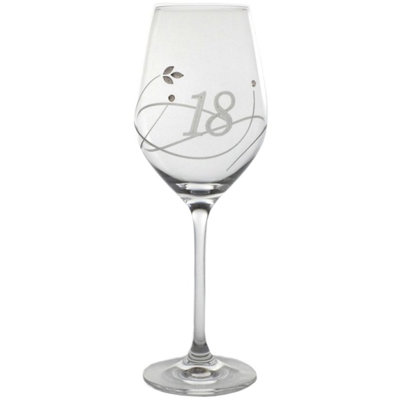 Sklenice na víno s krystaly Swarovski 360 ml - jubileum 18