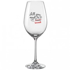 Sklenice na víno 350 ml s potiskem All you need is wine