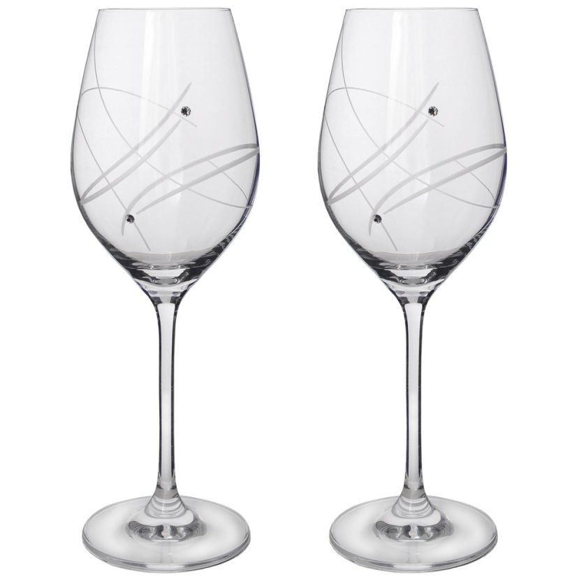 Sklenice na víno s krystaly Preciosa 360 ml - Celebration 2ks