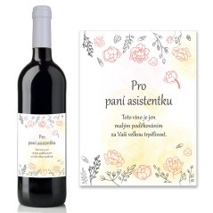 Víno 0,75l s etiketou Pro paní asistentku