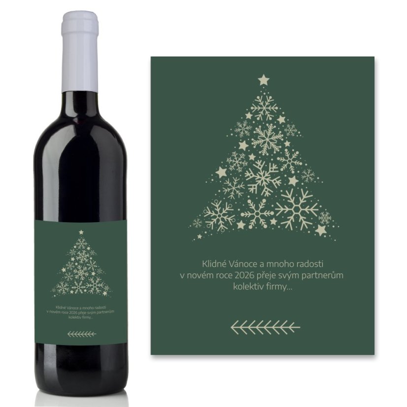 Vánoční samolepící etiketa na víno 0,75l - VE0004