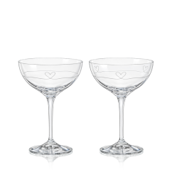 Sklenice na víno Diamond Heart 210 ml - 2ks