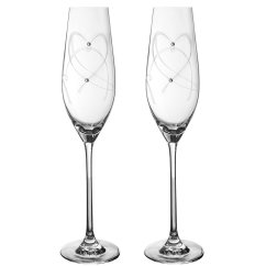 Sada 2 ks sklenic na sekt s krystaly Preciosa