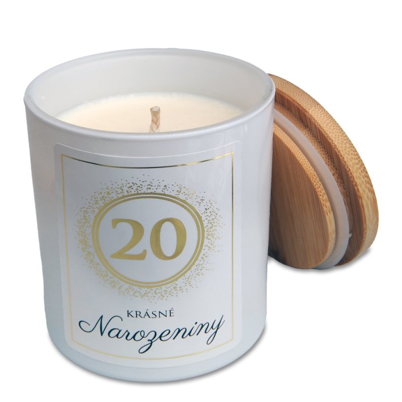 Vonná sójová svíčka s etiketou k narozeninám - 200g - Jubileum: 70