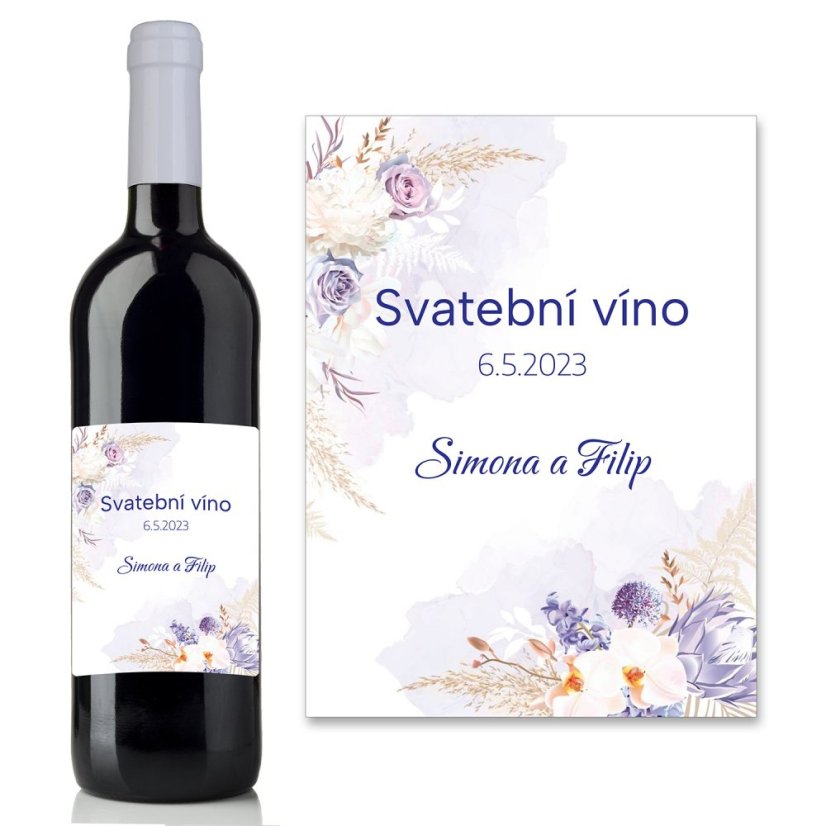 Svatební etiketa na víno 0,75l - SE220029