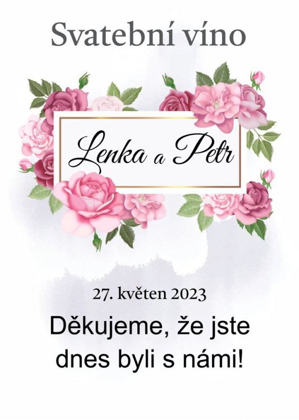 Samolepicí svatební etiketa na mini víno 0,187l - MN220005