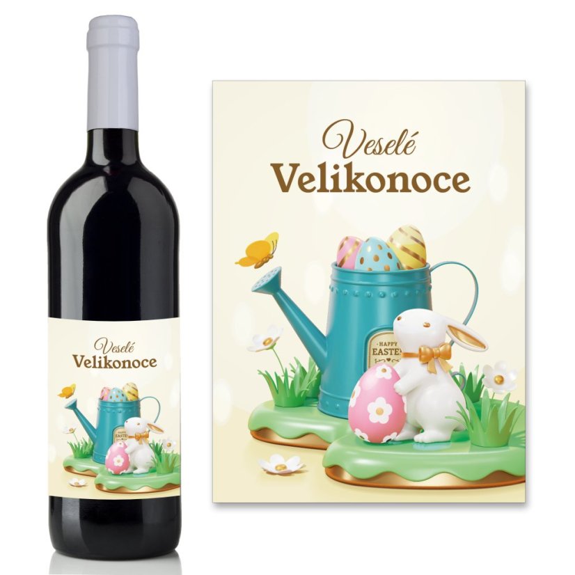 Dárkové víno s velikonoční etiketou
