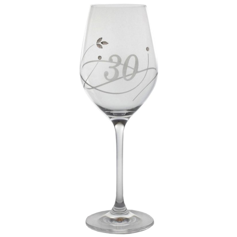 Sklenice na víno 360 ml s krystaly Swarovski - jubileum 30