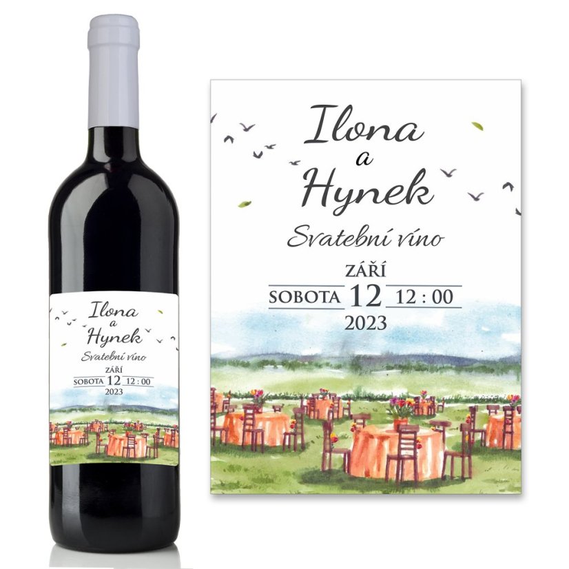 Svatební etiketa na víno 0,75l - SE220031