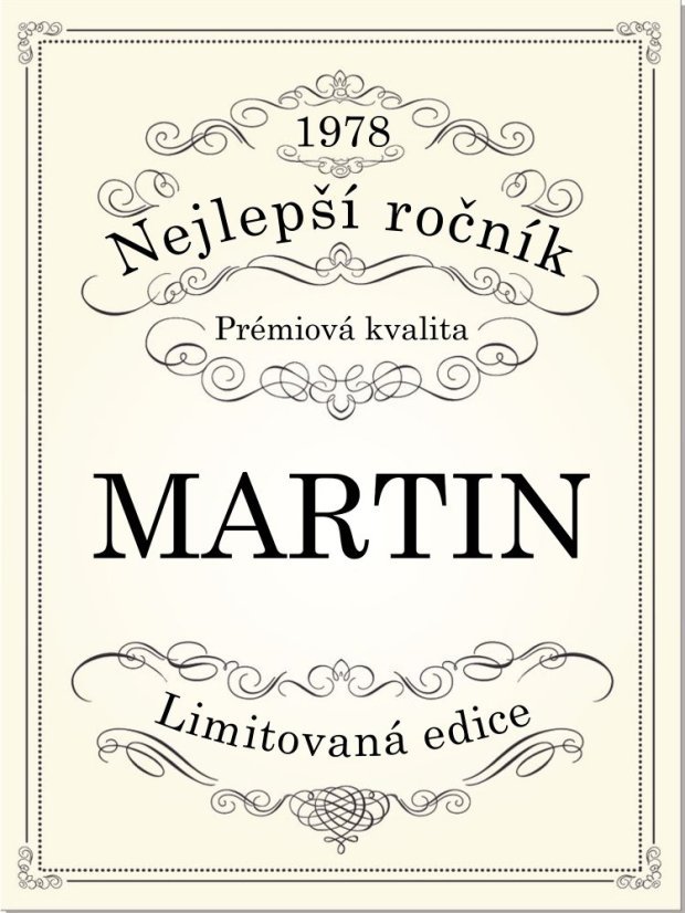 Etiketa na víno 0,75l  - přání k narozeninám NA220007