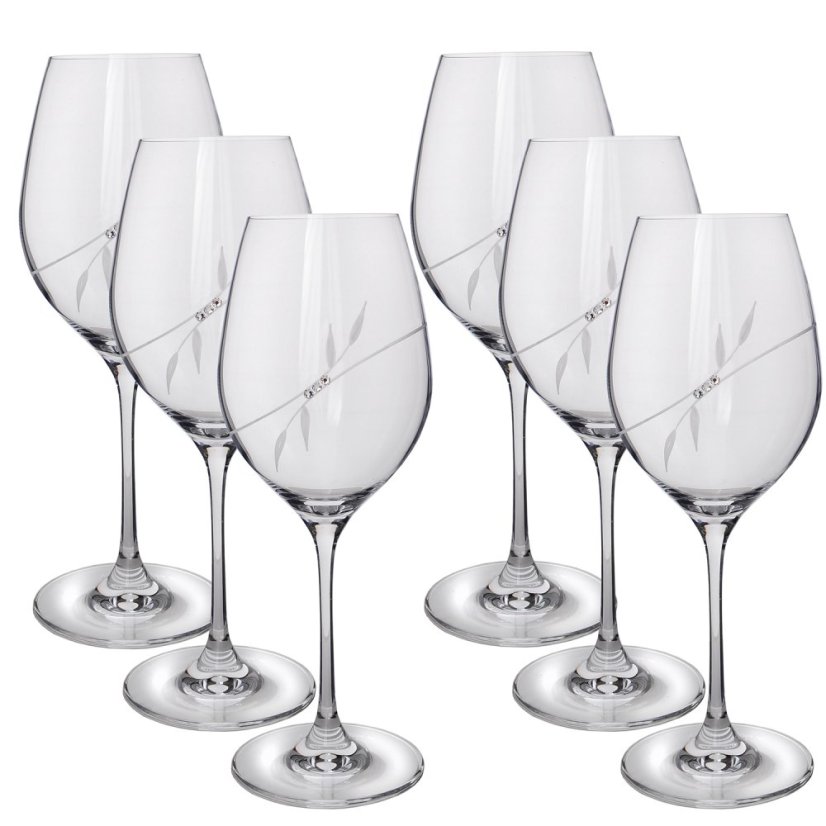 Sklenice na víno s krystaly Preciosa 470 ml - Plant 6ks
