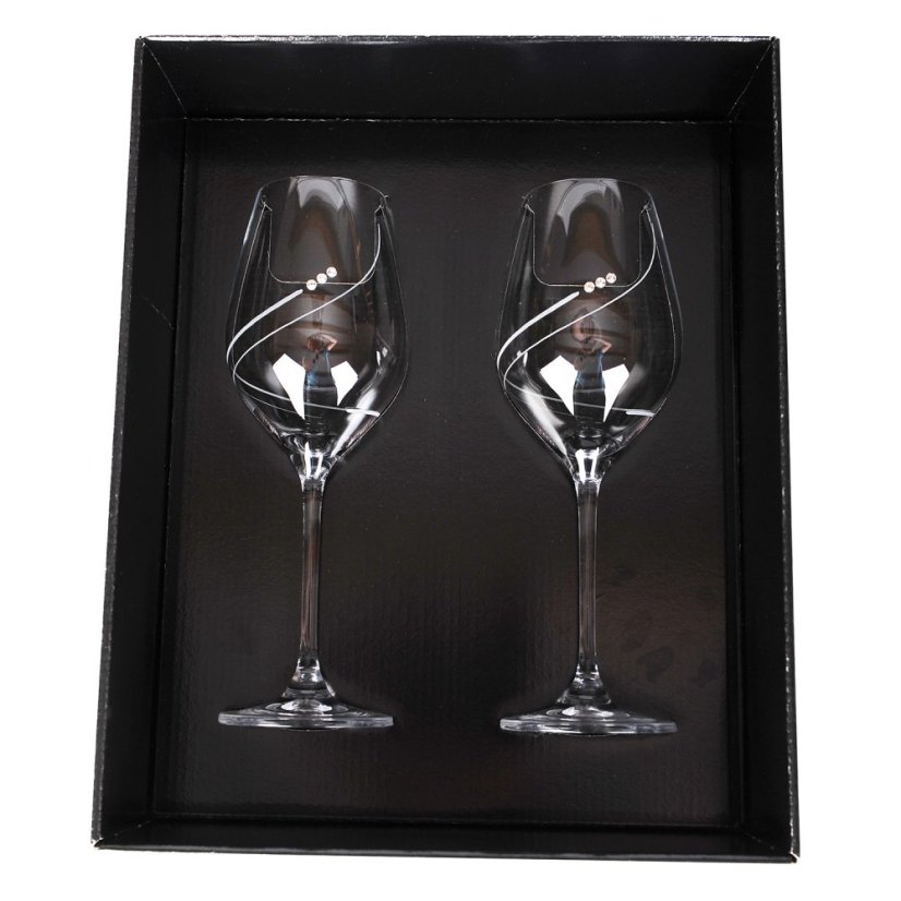 Sada 2 ks Sklenic na víno s krystaly Preciosa 360 ml - Wind