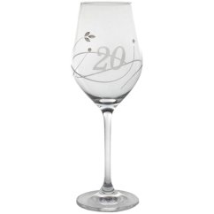 Sklenice na víno 360 ml s krystaly Swarovski - jubileum 20