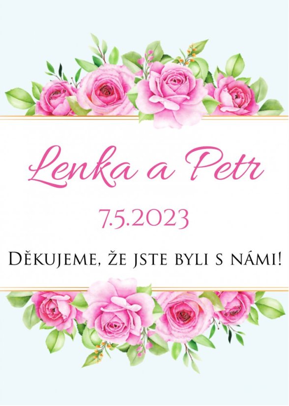 Samolepicí svatební etiketa na mini víno 0,187l - MN220001